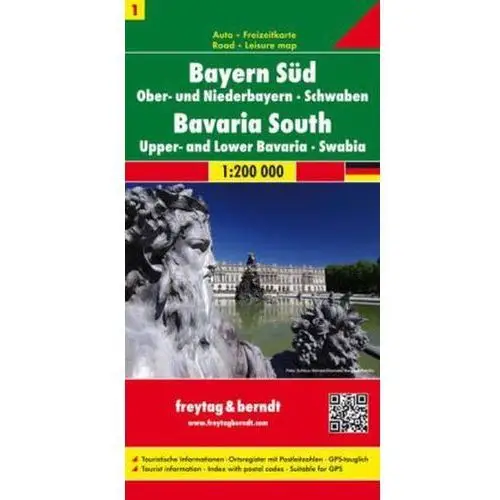 Freytag & berndt auto + freizeitkarte bayern süd - ober- und niederbayern - schwaben. baviera sur, centro. beieren zuiden, midde