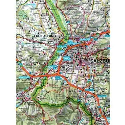 Autokarte land salzburg, salzkammergut. distrito montanoso salzburgo, salzkammergut. salzburg state, salzkammer Freytag & berndt