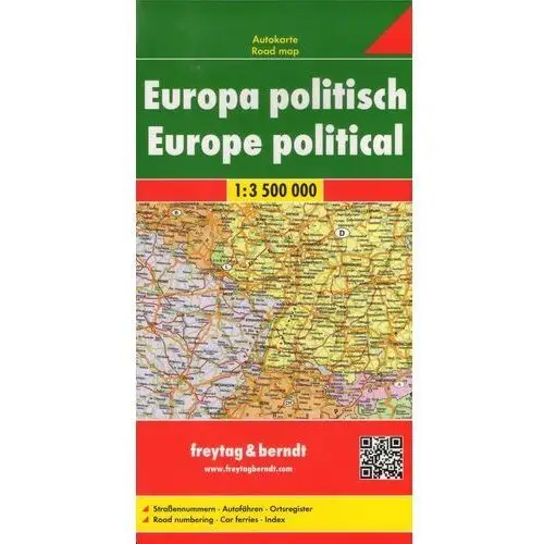 Europa polityczna 1:3 500 000. Mapa samochodowa. Freytag & Berndt