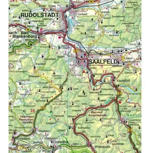 Niemcy: Turyngia / Thuringen 1:200 000. Mapa samochodowa. Freytag & Berndt., 1810