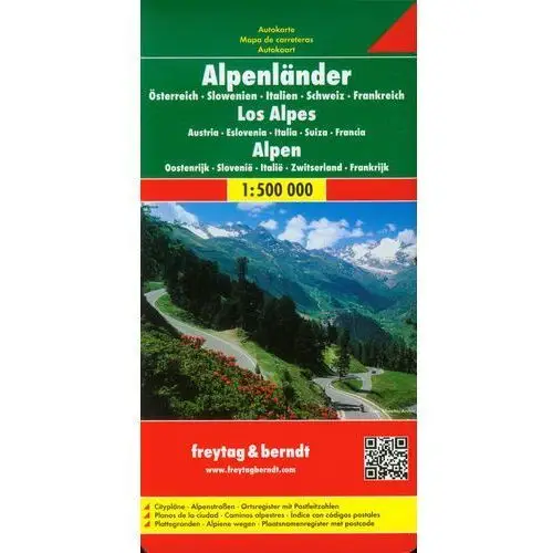 Freytag&berndt Alpy (austria, słowenia, włochy, szwajcaria, francja). mapa samochodowa, składana 1:500 000. freytag & berndt