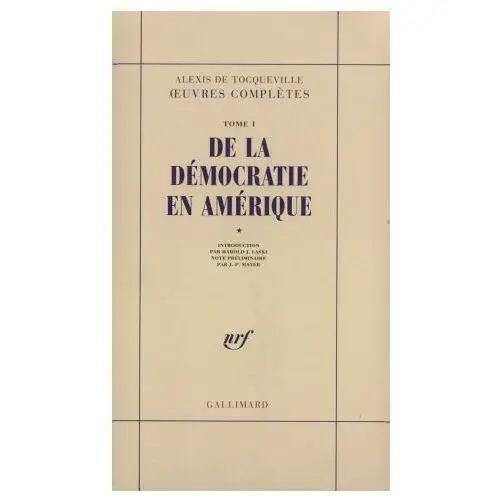 Gallimard De la démocratie en amérique