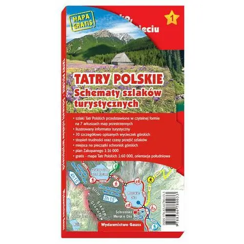 Tatry polskie. schematy szlaków turystycznych Gauss