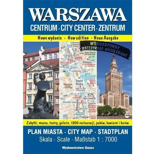 Gauss Warszawa centrum. plan miasta foliowany 1:7000 wyd. 2023