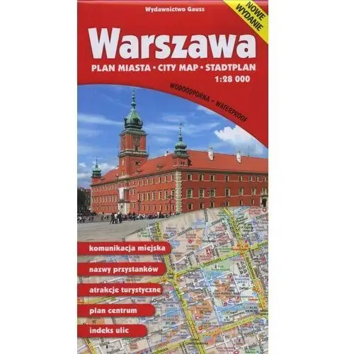 Warszawa. plan miasta w skali 1:28 000 (wersja wodoodporna) Gauss