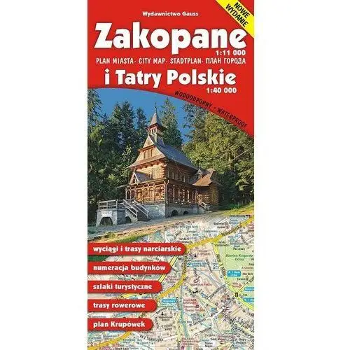 Zakopane i tatry polskie. mapa Gauss