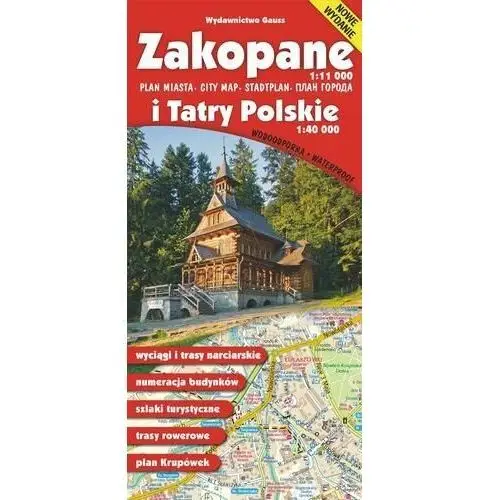 Zakopane Plan miasta i Tatry Polskie (Wodoodporna)