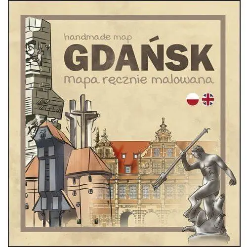 Gdańsk. Mapa ręcznie malowana