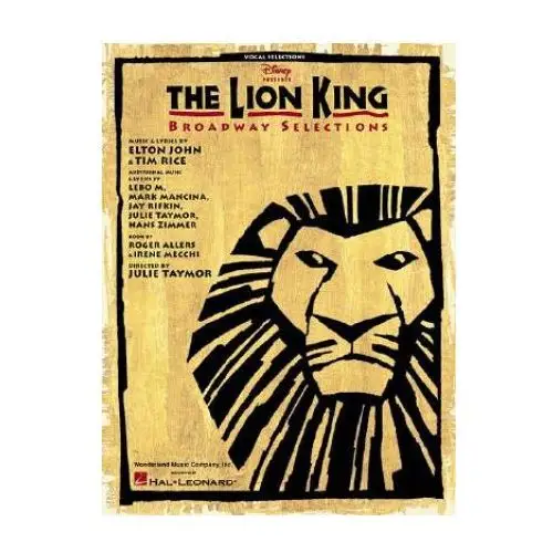 Lion king - broadway selections Hal leonard corporation