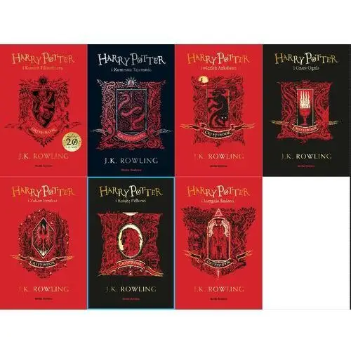 Harry Potter 1-7 Gryffindor J.k. Rowling Pakiet 7 książek czerwone