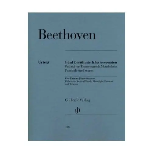 Fünf berühmte Klaviersonaten op. 13, op. 26, op. 27 Nr. 2, op. 28 und op. 31 Nr. 2