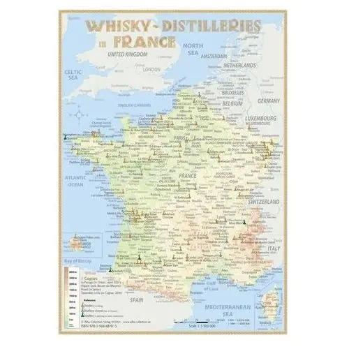 Whisky Distilleries France and BeNeLux - Tasting Map 1:3 500 000 Hirst, Rüdiger Jörg
