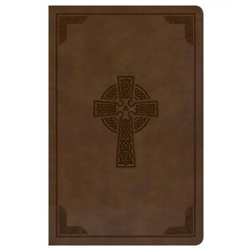 CSB Large Print Personal Size Reference Bible, Brown Celtic Cross Leathertouch