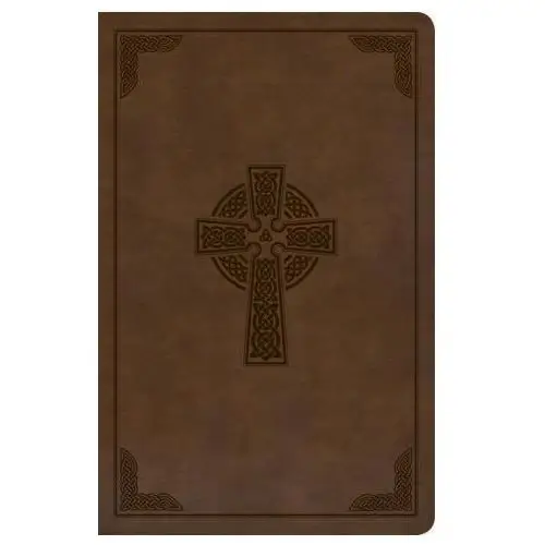 Holman bibles Kjv large print personal size reference bible, brown celtic cross leathertouch