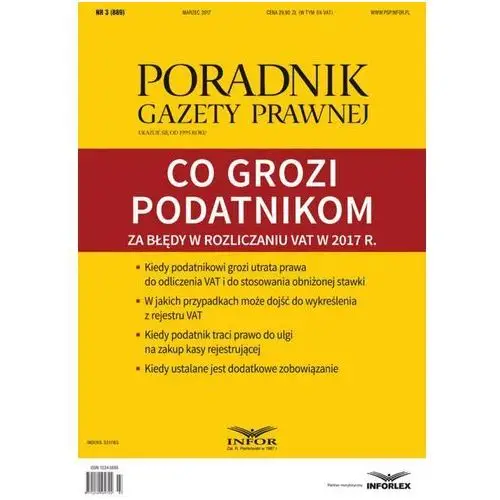 Co grozi podatnikom za błędy w rozliczaniu vat w 2017 r. (pgp 3/2017) Infor pl