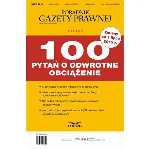 Podatki 2015 nr 10/15 - 100 pytań o odwrotne obciążenie Infor pl