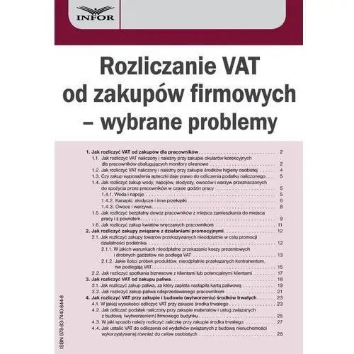 Rozliczanie vat od zakupów firmowych - wybrane problemy