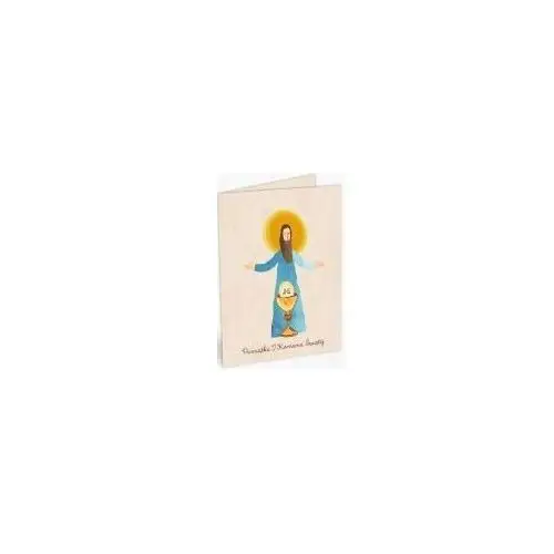 Karnet drewniany C6 Komunia Jezus + koperta