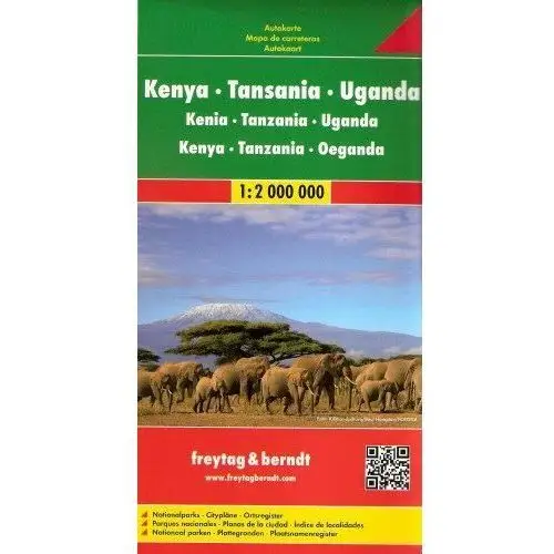 Kenia, Tanzania, Uganda. Mapa 1:2 000 000