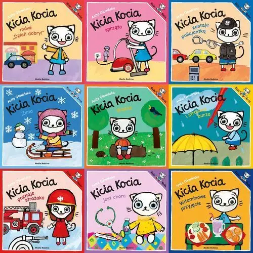 Kicia Kocia zestaw 9 kolorowych książeczek bajek dla dzieci opowiadania K2