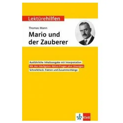 Lektürehilfen thomas mann, mario und der zauberer Klett lerntraining