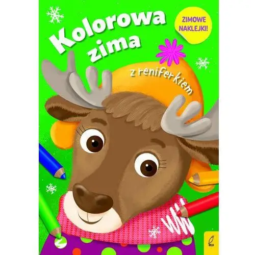 Kolorowa zima. Kolorowa zima z reniferkiem