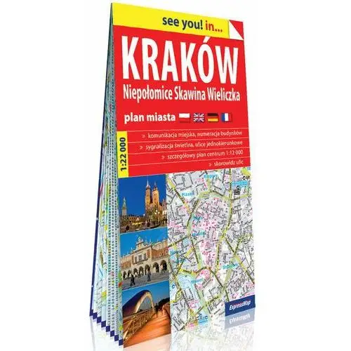 Kraków, Niepołomice, Skawina, Wieliczka. Plan miasta 1:22 000