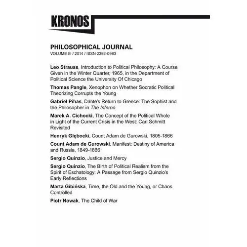 Kronos 3/2014. Philosophical Journal