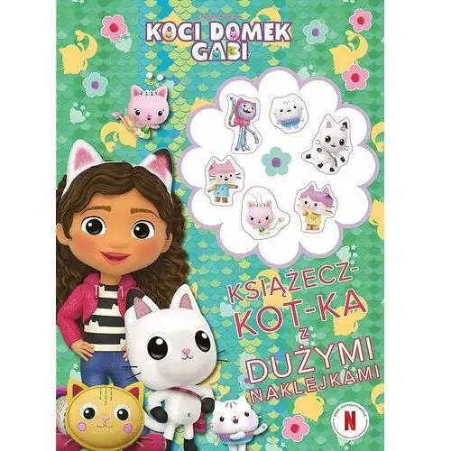 Książecz-kot-ka z dużymi naklejkami. Koci Domek Gabi