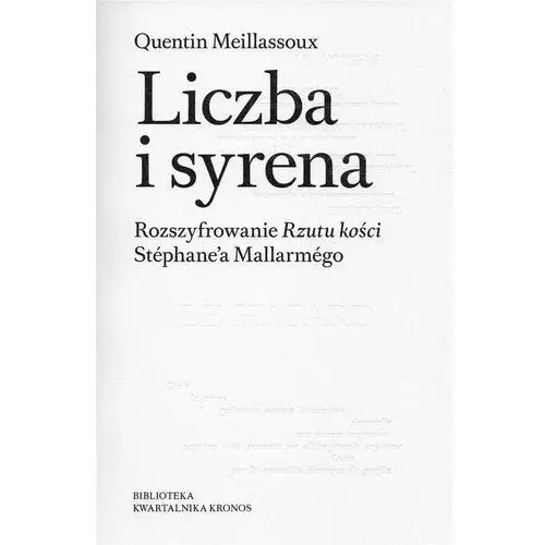 Liczba i syrena. rozszyfrowanie rzutu kości stéphane`a mallarmégo