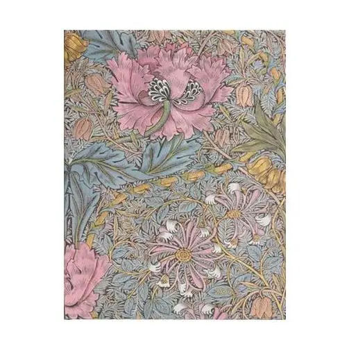 Morris Pink Honeysuckle (William Morris) Ultra 12-month Horizontal Hardback Dayplanner 2025 (Elastic Band Closure)