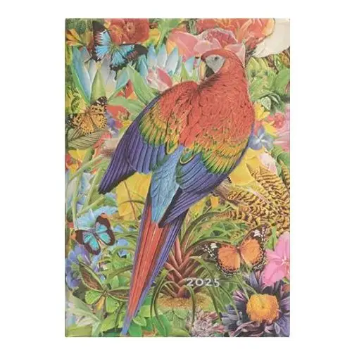 Little, brown book group Tropical garden (nature montages) midi 12-month horizontal hardback dayplanner 2025 (elastic band closure)