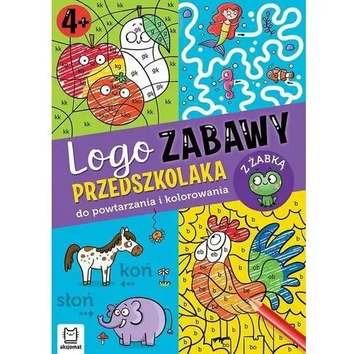 Logo zabawy przedszkolaka. Do powtarzania i kolorowania z żabką