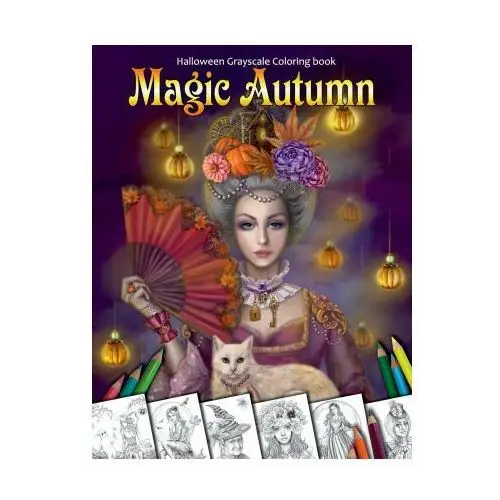 Magic autumn. halloween grayscale coloring book Createspace independent publishing platform