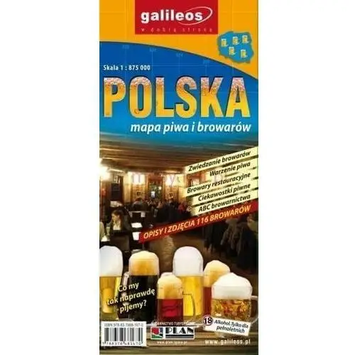 Mapa piwa i browarów - Polska 1:875 000