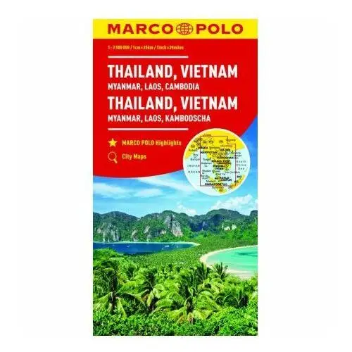 Marco Polo Mapa Tajlandia Wietnam Birma Laos Kambodża 1:2 500 000