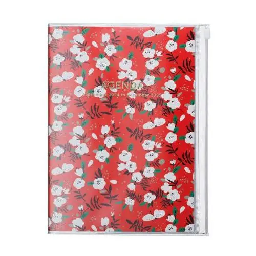 Mark's 2024/2025 taschenkalender a5 vertikal, flower pattern // red Mark's europe