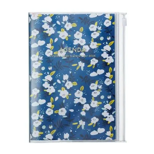 Mark's europe Mark's 2024/2025 taschenkalender b6 vertikal, flower pattern // navy