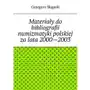 Materiały do bibliografii numizmatyki polskiej za lata 2000-2003 Sklep on-line