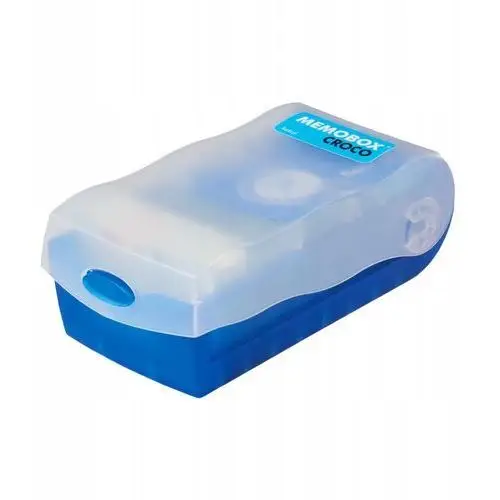 Memobox Croco Blue – plastikowe pudełko do nauki z fiszek