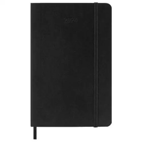 Moleskine 12 Monate Tageskalender 2024, Pocket/A6, 1 Tag = 1 Seite, Weicher Einband, Schwarz