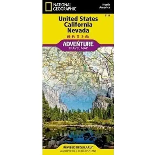 National Geographic Adventure Map United States, Calfornia and Nevada