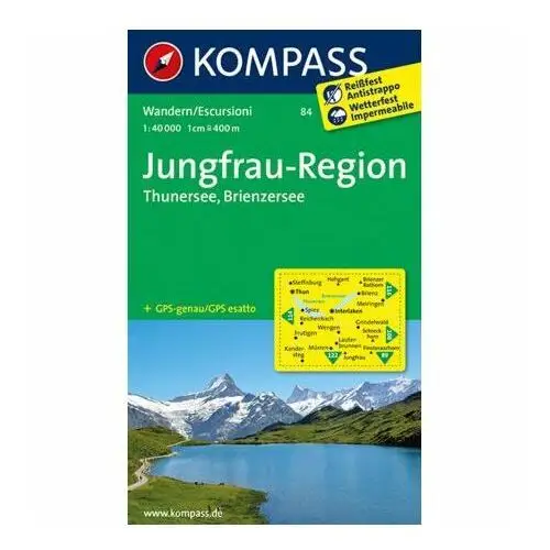 KOMPASS Jungfrau Region Thunersee Brienzersee 1:40000 - mapa