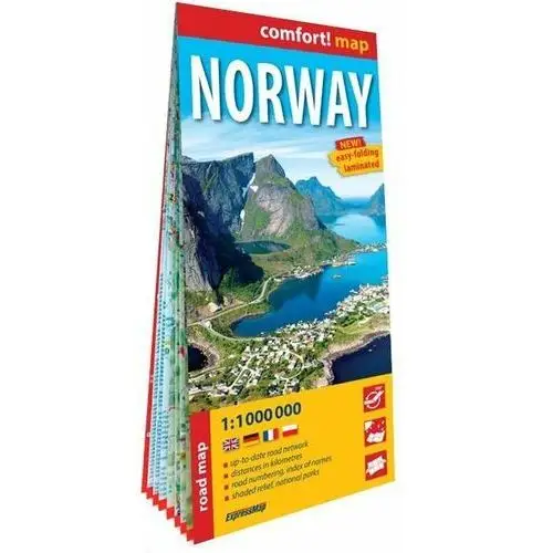 Norwegia (Norway laminowana mapa samochodowa 1:1 000 000