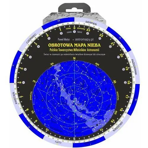 Obrotowa Mapa Nieba PCV - wodoodporna, fosforyzująca