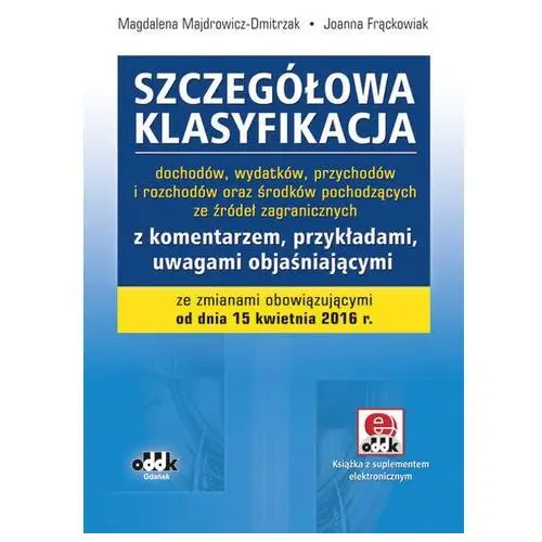 Szczegółowa klasyfikacja dochodów, wydatków, przychodów i rozchodów oraz środków pochodzących ze źródeł zagranicznych