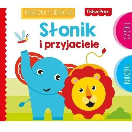 Olesiejuk Fisher price. książeczka z pudełeczka. słonik i przyjaciele