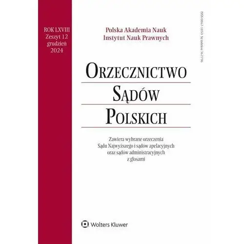 Orzecznictwo Sądów Polskich. Nr 12/2024