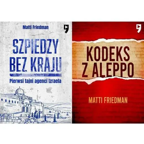 Pakiet 2 X Matti Friedman Sprziedzy Bez Kraju Kodeks Z Aleppo