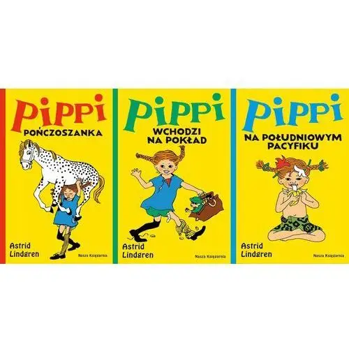 Pakiet 3 X Pippi Pończoszanka Astrid Lindgren